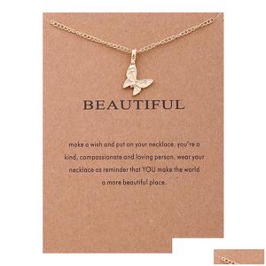 Collane con ciondolo Fai una carta dei desideri Perla Elefante Sole Farfalla Collana per le donne Ragazze Gioielli di moda Drop Delivery Pendan Dhgarden Dhl0L