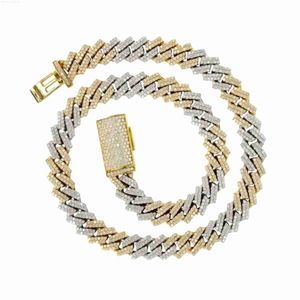 Cadeia de ligação cubana de diamante natural 14K Colar de corrente de luxo de ouro amarelo no preço de atacado