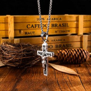 Vintage Christian Bible Text Stainless Steel Pendant Necklace Punk Fashion Biker Amulet Men's Chain Necklace Jewelry Gift 113649160