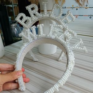 Party Decoration Wifey Bride to be crown Headband Bach Bachelorette hen Bridal Shower wedding engagement rehearsal dinner Gift 230510