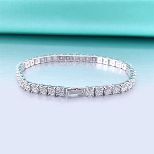 Brilliant New Clasp Design 4mm Iced Out 10k Solid Gold Moissanite Diamond Tennis Armband