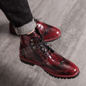 British Style Men Boots Designer Casual Boots For Men Luxury Moccasins Formella klänningsskor Bekväma mäns stövlar