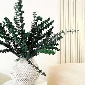 Flores decorativas 10pcs Eucalyptus folha vegetação de folhas com decoração de casamento de festas em casa geada