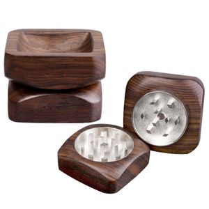 Grinder de madeira quadrada Acessórios para fumantes domésticos Tabacco Grinders