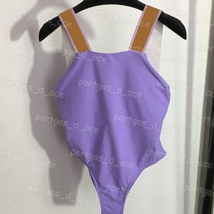 Costumi da bagno da donna firmati Costume da bagno intero estivo viola Costumi da bagno da spiaggia per vacanze al mare