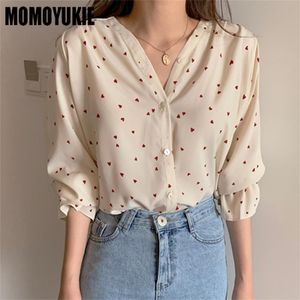 Camicie eleganti camicetta estiva donna camicette chiffon da donna camicia lunga camicie bianche camicie streetwear uffice lady lady heart top