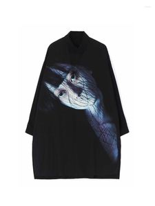 Men's Casual Shirts Mysterious Woman Dark Style Unisex Mens For Men's Oversized Clothing Black