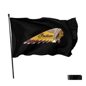 Banner-Flaggen, Indian Motorcycles-Flagge, 90 x 150 cm, 100D-Polyester-Banner für drinnen und draußen, lebendige Farben, hohe Qualität, mit zwei Messingösen259 Dhr9C