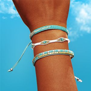 Bluestar Bohemian Kolorowe koraliki przyjaźń Bracelety dla kobiet Charms Bawełniany łańcuch łańcucha bransoletki Zestaw biżuterii