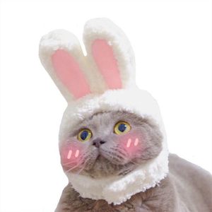 Apparel 2022 Ny Funny Pet Dog Cat Cap Costume Warm Rabbit Hat New Year Party Christmas Cosplay Accessories Photo Props Headwear