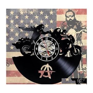 Orologi da parete Sons Of Anarchy Serie Tv Orologio da record fatto a mano Fan Regalo Art Decor Classico Esclusivo Drop Delivery Home Garden Dh4Ic