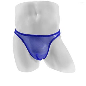 Underpants Men Sexy Soft Penis Pouch G-String Thongs Mesh Transparent Swim Low Rise Bikini Briefs Underwear Tanga Slip Ultra-thin Underpant