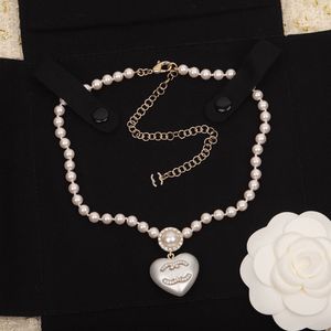 Chokers Chokers Top Designer Diamond Pearl Naszyjniki luksusowe miłosne serc choker naszyjnik 18k złota luksusowe rodzina ślubna prezenty