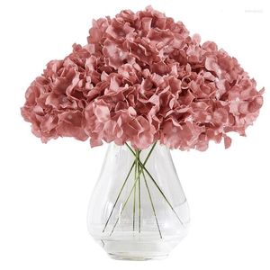 Decorative Flowers 10pcs Dusty Artificial Hydrangea Head Wholesale Silk Flower For Wedding Ceremony Centerpieces Decorations With Stem