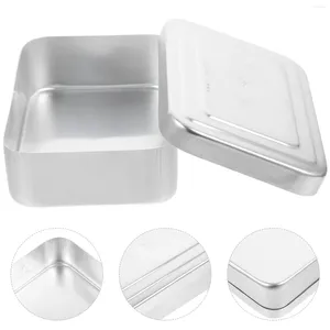 Bento Box Set for Adults - Aluminum and Metal square dinnerware with Snack Container for Camping and Outdoor Activities