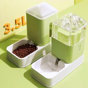 Feeding 3.5L Dog Automatic Feeders PP Material Cat Bowl Water Bottle Feeding Drinking Dog Water Dispenser Pet Feeding Bowl Pet Supplies