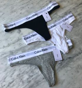 Klein US Original Calvill Cuecas de moda feminina sexy g-string calcinha de algodão macio simples respirável cintura baixa mulher cuecas esportivas preto branco cinza 3 peças
