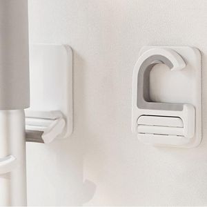 Hooks & Rails Broom Mop Holder Wall Mount Self-adhesive No Trace Rack Hanger Organizer Garage Kitchen Bathroom Storage Multi-Purpose HookHoo