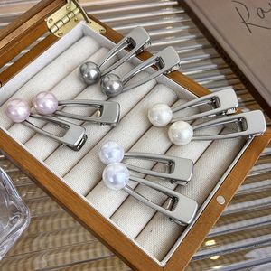 S3638 Fashion Jewelry Sweet Metal Hairpin Side Hair Clip Duckbill Beak Faux Pearl Barrette Girls Women Hair Accessories