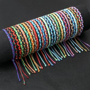 Multi Farbe Wasserdicht Wachs Faden Geflochtene Armbänder Für Frauen Männer Tibetischen Buddha Glück Armband Paar Armreif Freundschaft Schmuck