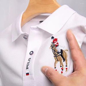 Herren Polos 2023 Sommer bestickte Poloshirt Männer hochwertige Herren Kurzarm atmungsaktive Top Business Casual Polo-Shirt für