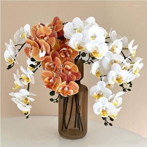 Dekorativa blommor Soft Orchidea Flower Bouquet Silk Artificial Fake Wedding Decoration Valentines Day Gift Home Accessories