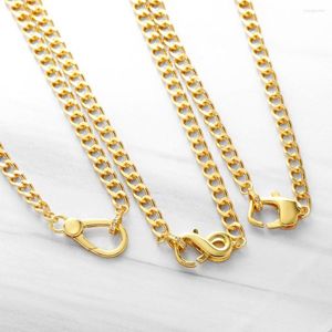 Chains Polished Infinity Necklace For Women Copper CZ Cuban Link Chain Short Gold Plated Choker Jewelry Nkea015