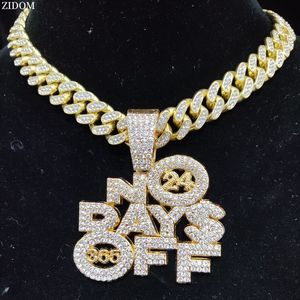 Kolye Kolyeleri Erkek Kadın Hip Hop 13mm Küba Zinciri ile Kolyeden Günler Kapalı Buzlu Bling Bling Fashion Charm Jewelry 230511