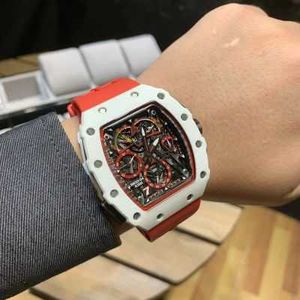 Super mechanische Chronographen-Armbanduhren Rm50-03 Business Freizeit Keramikgehäuse Bürokratie Herren Designer Erstaunlich hohe Qualität