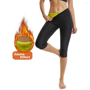 Pantaloni attivi Donna Perdita di peso Yoga Neoprene Vita alta Sauna Stretch Body Shaper Thermo Dimagrante Sudore Burst Seven-Point Long