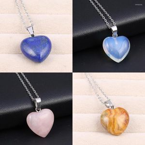 Colares pendentes Reiki Crystal Natural Stone Lapis Lazuli Labradorita Amethyst Cheker Jóia Menino Menino Charme Presente