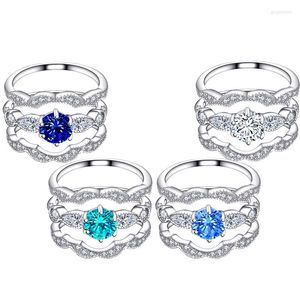 Cluster Ringe S925 Silber Farbe Herz Set für Frauen Vintage Geometrische Kreuz Perle Schmetterling Finger Weibliche Trendy Schmuck Geschenk