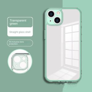 For IPhone case 9D original transparent tempered glass phone11 12 14 Pro Max 13Pro lens Anti-fall protective case