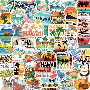 50PCS HAWAII Hawaii summer pineapple coconut tree graffiti Stickers for DIY Luggage Laptop Skateboard Motorcycle Bicycle Stickers TT179