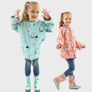 Rain Gear Regenmantel Kinder Cartoon Einhorn Wasserdichter Regenmantel Polyester Jungen Kleidung Outdoor Kinder Baby Mädchen Jacke Mantel Rainsut 230511