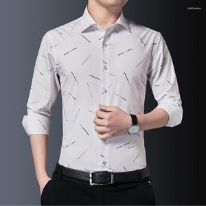 Men's Casual Shirts Men Smart Turn-Down Oversized Mens Long Sleeve Print Shirt Fashion Clothing Trends