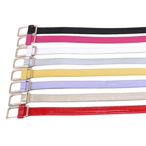 Belts Women Faux Leather Candy Color Thin Skinny Waistband Adjustable Belt Dress Strap Cinturon Mujer