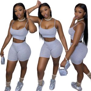 Women's Two Piece Pants two piece set women s outfits summer clothes crop top shorts 2 clothing wholesale 230511