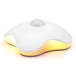 Luzes noturnas recarregáveis ​​LED Light Pir Auto Motion Sensor Novidade Atmosfera Lâmpada de mesa de emergência para crianças Crianças brancas/amarelas