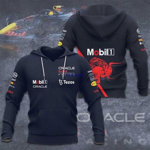 Q6RK 2023 Fashion F1 Męskie kurtki z kapturem bluza Formula 1 Drużyna wyścigowa 3D czerwona druk drogowa wyścigowa Kid Casual Bull Pullover 8gox