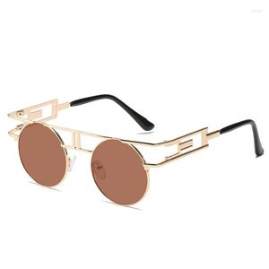 Sunglasses Steampunk Cross Border Retro Metal Round Rimmed UV Glasses For Men And Women