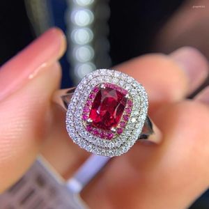 Rings Y404 Spinel Ring Fine Jewelry Real Au750 Natural Gemstones 0.78ct Female Anniversary Gift