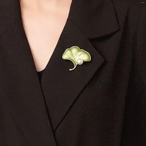 Broches moda boêmio broche -folha verde strass brancos liga de cor cristal para mulheres presentes para festas de casamento