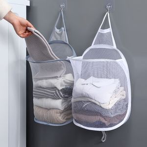 Förvaringskorgar Fällbar tvättarrangör för smutsiga kläder Badrummaskpåse Hushåll Vägg hängande ram hink 230510
