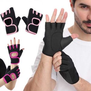 Sporthandskar halv finger sporthandskar vikt lyftning fitness handskar utomhus sport cykling andningsbar stötdämpning träning gymhandskar p230511 bra