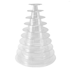 Baking Moulds 10 Tier Cupcake Holder Stand Round Macaron Tower Clear Cake Display Rack For Wedding Birthday Party Decor