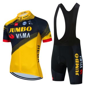 Cykeltröja sätter 2023 Pro Jumbo VISMA Set herrklädervägskjortor Suit Bicycle Bib Shorts MTB Wear Maillot Culotte 230511