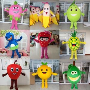 Maskot Yetişkin Boyut Meyve ve Sebze Karikatür Bebek Kostüm Aksiyon Figürü Ananas Karpuz Mango Nar Performans Kostümü