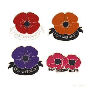 Spille Spille Pin rosso Ricordo Domenica Spilla Veterans Day Spille da bavero Memorial Flower Jewelry Commercio all'ingrosso Hn56 Drop Delivery Dh056