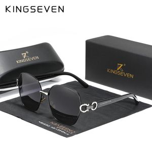 Солнцезащитные очки Kingseven Brand 2023 Винтажные солнцезащитные очки бабочек Женщины Ретро Двойное кольцо Градиент Квадратный солнце